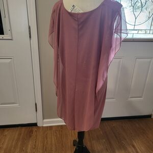 Women's Sparkle Chiffon Overlay Midi Dress - Dusty Rose